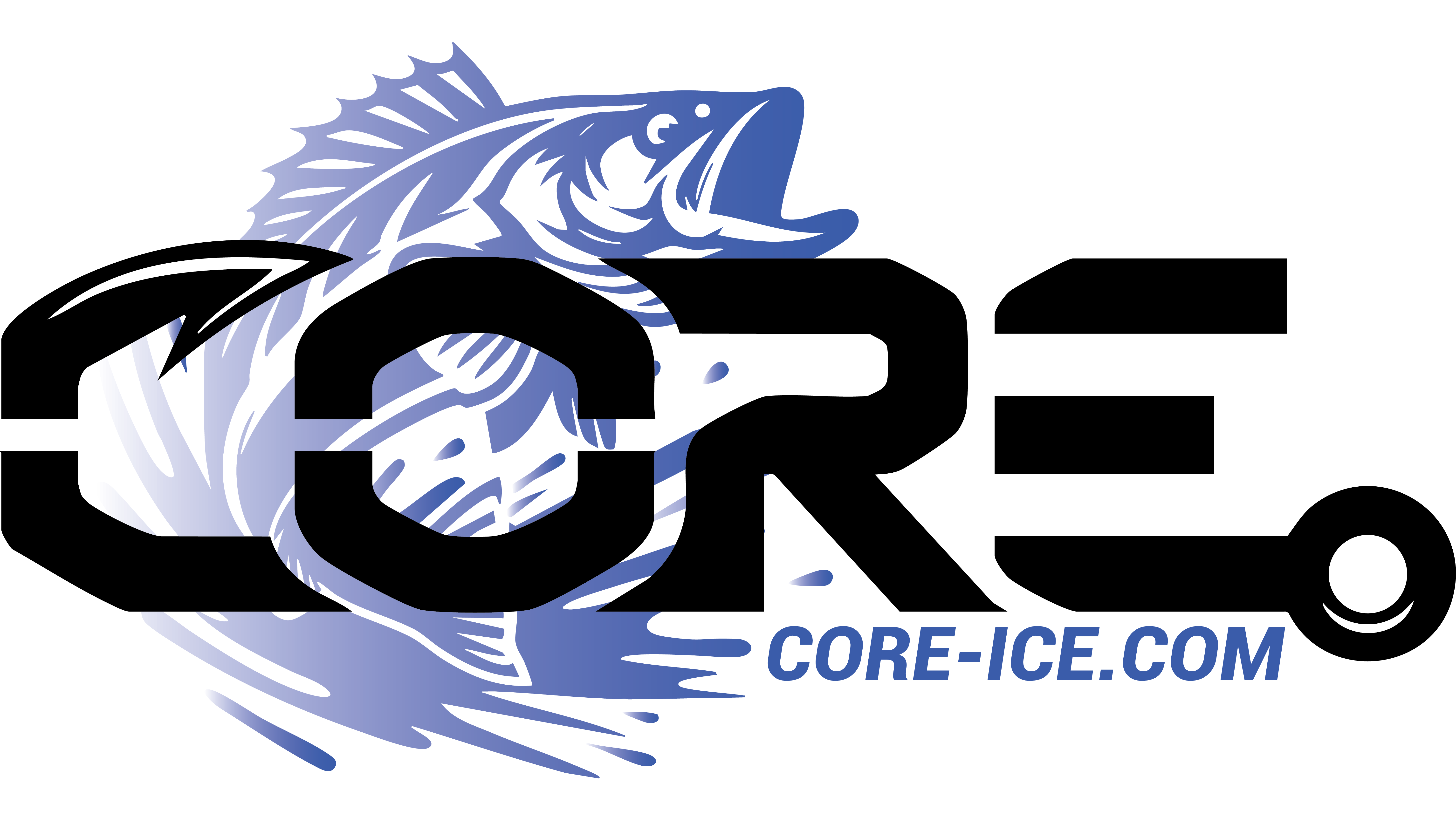 CORE ICE blue fish behind with core-ice.com